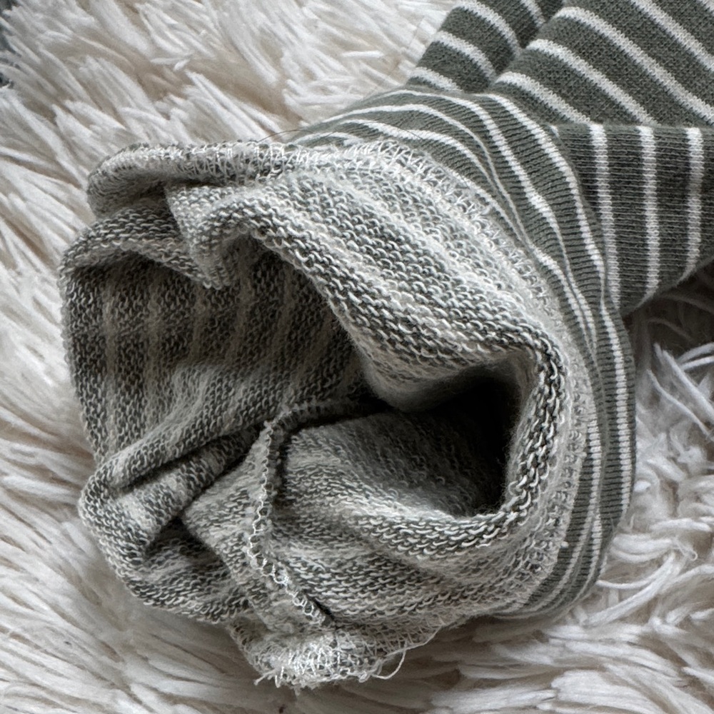 πHPπ Hem & Thread Striped Terry Hoodie π Mustard Sage Green & Gray - Picture 11 of 16